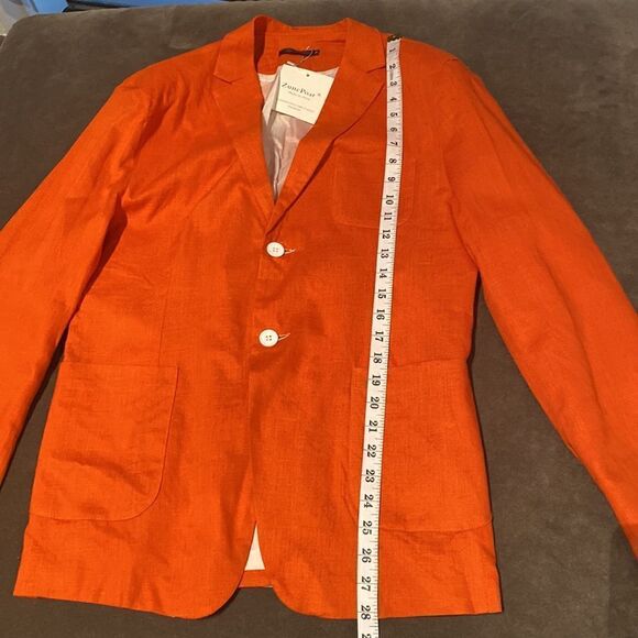 Men’s Orange Lightweight Slim Fit 2 Button Casual Jacket Size S NWT - Picture 11 of 11